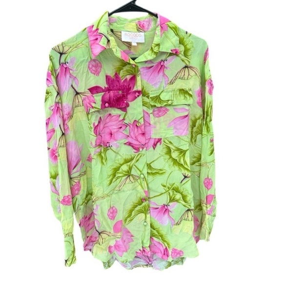 Rococo Sand Ren Button Up Top in Multi - Picture 2 of 7